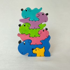 Dog&#39;s Ladder Montessori educational wooden toy puzzle
