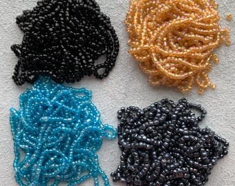 10mm sea glass beads from Ghana 2mm drilled hole irregular round shape 53 beads,