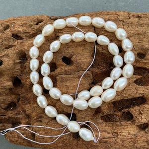 Freshwater Pearl Natural Color Oval Rice Shape Destash Bargain Bead Gorgeous Quality Pearl Beads for Jewelry Making 16”Strand