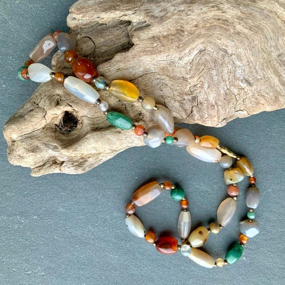 Jewellery Hippy Love Beads Multi Color Seed Bead Necklace, Hippy