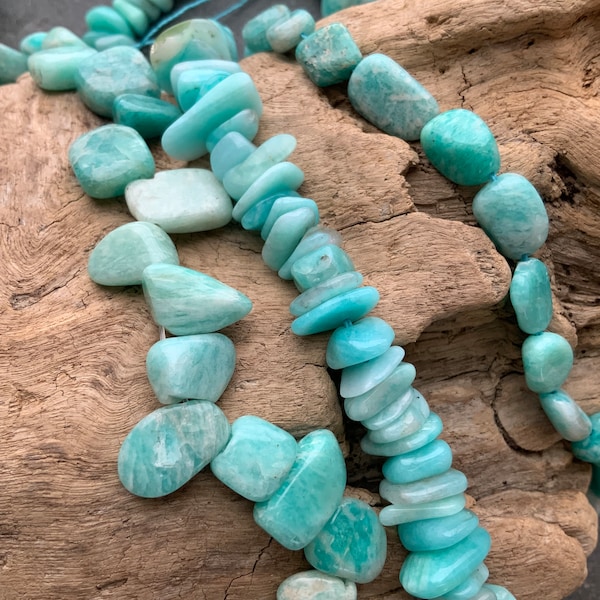 Amazonite Chip Beads Choice Russian Amazonite Gemstone Destash Sale Price Beads Jewelry Supply Nice Quality Pebble Irregular or Top Drilled