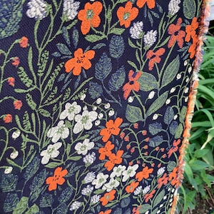 Tessuto broccato floreale nero Boho Garden Tappezzeria Cucito 1 metro Nuovo Tessuto Arredamento Casa Abbigliamento Borse Artigianato Destash Jaquard Tessuto