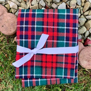 Wool Plaid Fabric for Hooked Rugs Crafts Sewing Classic Christmas Colors Colors Unwashed Tight Weave Excellent Quality Destash Sale Price