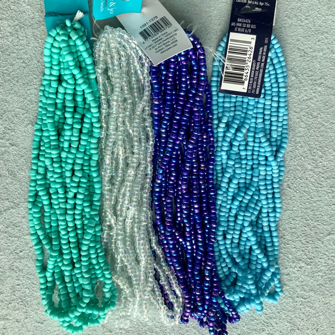 Seed Bead Assortment Seed Bead Lot Blue Glass Bead Bargain Bead Destash