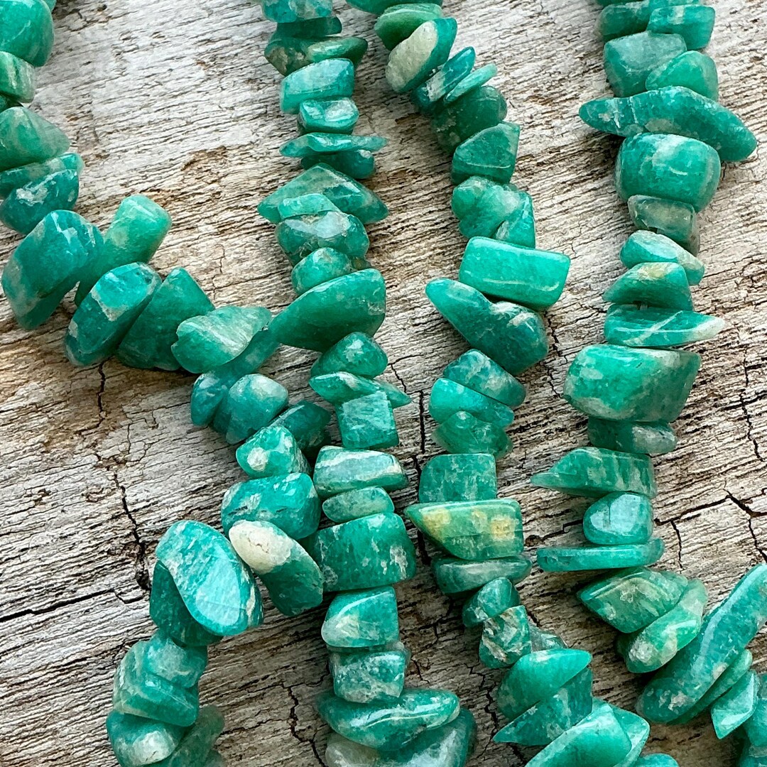 33” Strand Russian Amazonite Chip Nugget Beads Destash Gemstone Jewelry ...