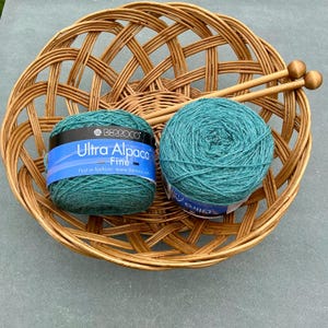 Ultra Alpaca Yarn by Berroco Machine Washable Fine good for socks Heathered Teal Turquoise