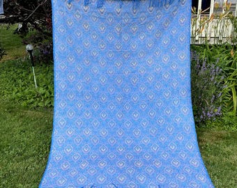Toalha de mesa boho barroca brocada vintage em rayon, peça de colecionador renascentista, tapeçaria de segunda mão, fabricada na Turquia.