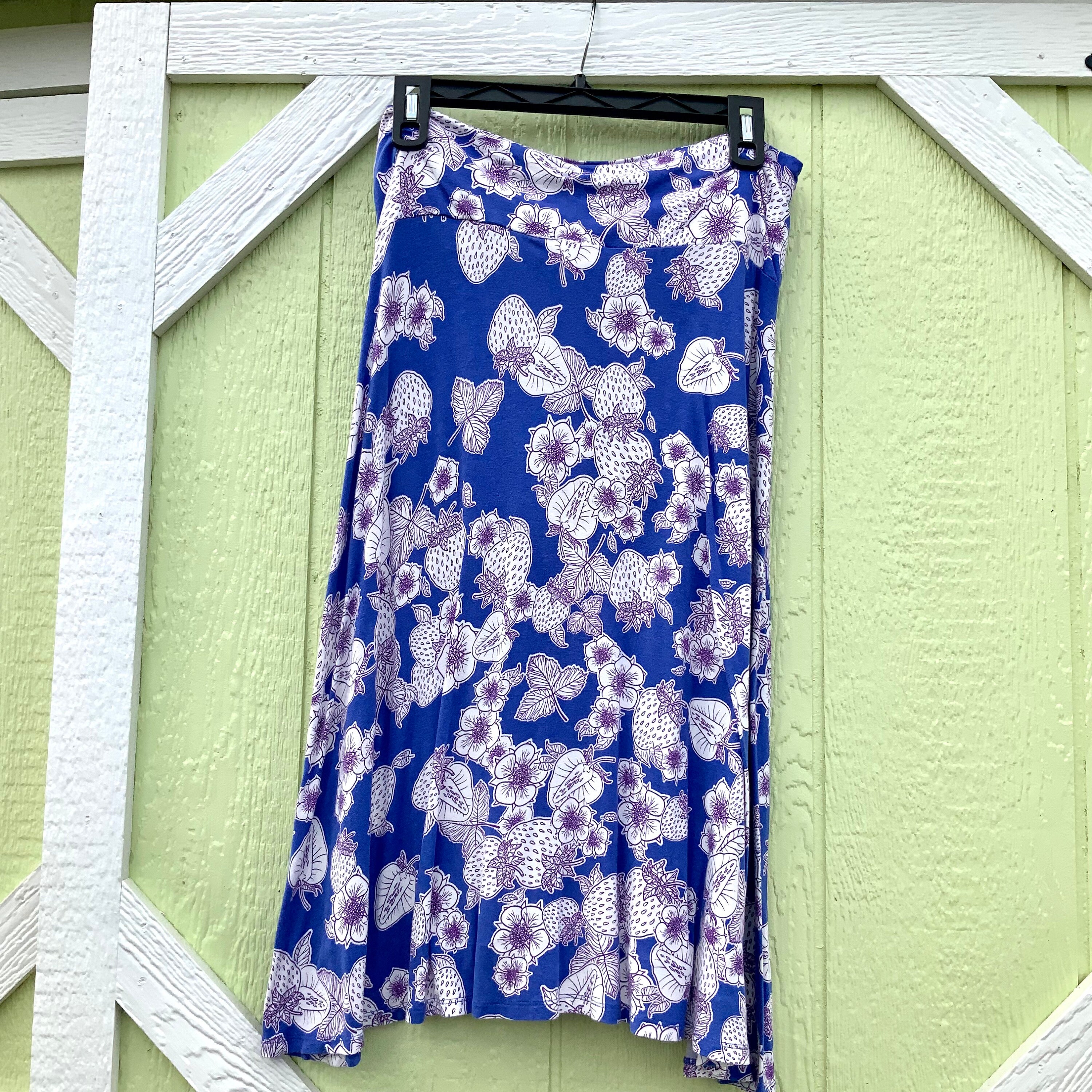 Jupe Femme Lularoe 3XL - Imprimé Géométrique Azur, Longueur Genou, Neuf Avec Étiquette