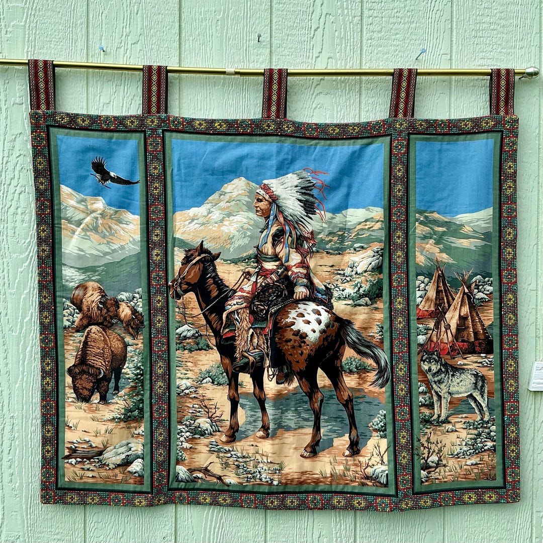 Native American Wall Hanging Southwestern Fiber Art Piecework/patchwork ...