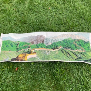 Great Wall of China Wall Hanging Tapestry Table Runner China Souvenir Wall Art PreOwned Excellent Quality Weaving Silk?Tapestry Collectible