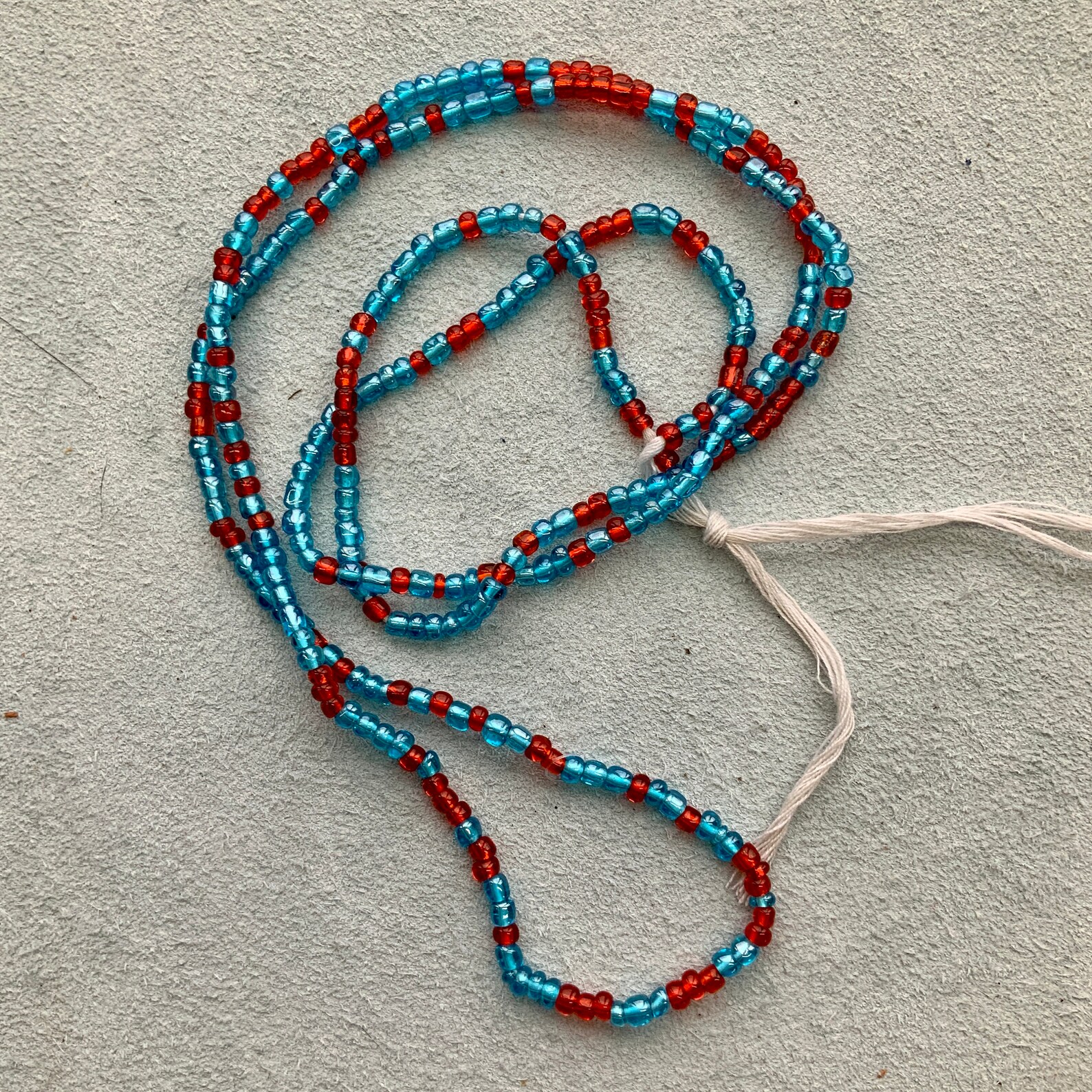 African Waist Beads Made in Ghana 40strand Turquoise Blue Red Etsy UK
