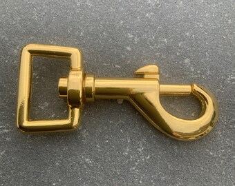 Swivel Snap Hook Spring Hook Gold Large }Super Heavy Duty Leatherwork Supply Purse Making Harness Dog Collars Key Chains Destash Sale Price