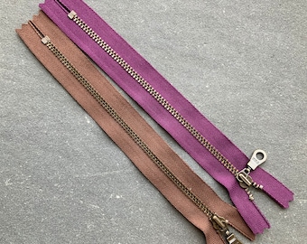 YKK metalen ritsen antiek messing 4,5 ketting lange trek leerwerk tassen bekleding kleine maten open topkwaliteit Destash verkoopprijs ritsen
