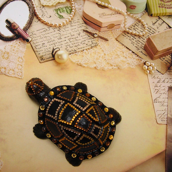 Figurine turtle Miniature turtle decor desk figurine unique gift plaster figurine handmade