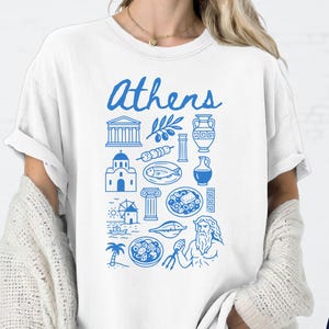 Athens Greece Comfort Colors® Tee, Greece Vacation T-shirt, Gift for Traveler, Travel Apparel, Souvenir Shirt, Santorini Vacation T-shirt