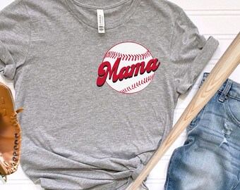 Baseball Mama Shirt, Personalized Baseball Player Number Shirt for Mom, Sports Mom T-shirt, Baseball Mom Shirt, Mother's Day Gift, Game Day