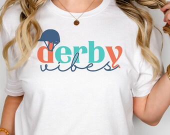 Kentucky Derby Shirt, Horse Racing Shirt, Derby Party T-shirt, Women's Equestrian Shirt, Horse Lover Gift, Unisex Cotton Short Sleeve Tee