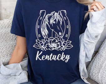 Kentucky Horse Lover T-shirt, Horse Racing Shirt, Kentucky Derby Shirt, Gifts for Horse Lovers, Equestrian Shirt, Unisex Cotton T-shirt