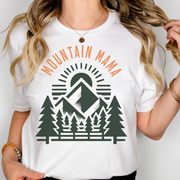 Mountain Mama T-shirt, Outdoors Lover Shirt, Birthday Gift for Mom, Mother's Day Gift, Nature Lover Present, Unisex Cotton Short Sleeve Tee