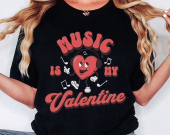 Music Lover Valentine's Day Shirt, Music is My Valentine T-shirt, Gift for Music Teacher, Music Appreciation, Unisex Jersey Short Sleeve Tee