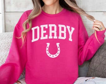 Derby Sweatshirt, Kentucky Derby Shirt, Derby Day Apparel, Horse Lover Gift, Horse Sweatshirt, Gift for Her, Unisex Crewneck Sweatshirt