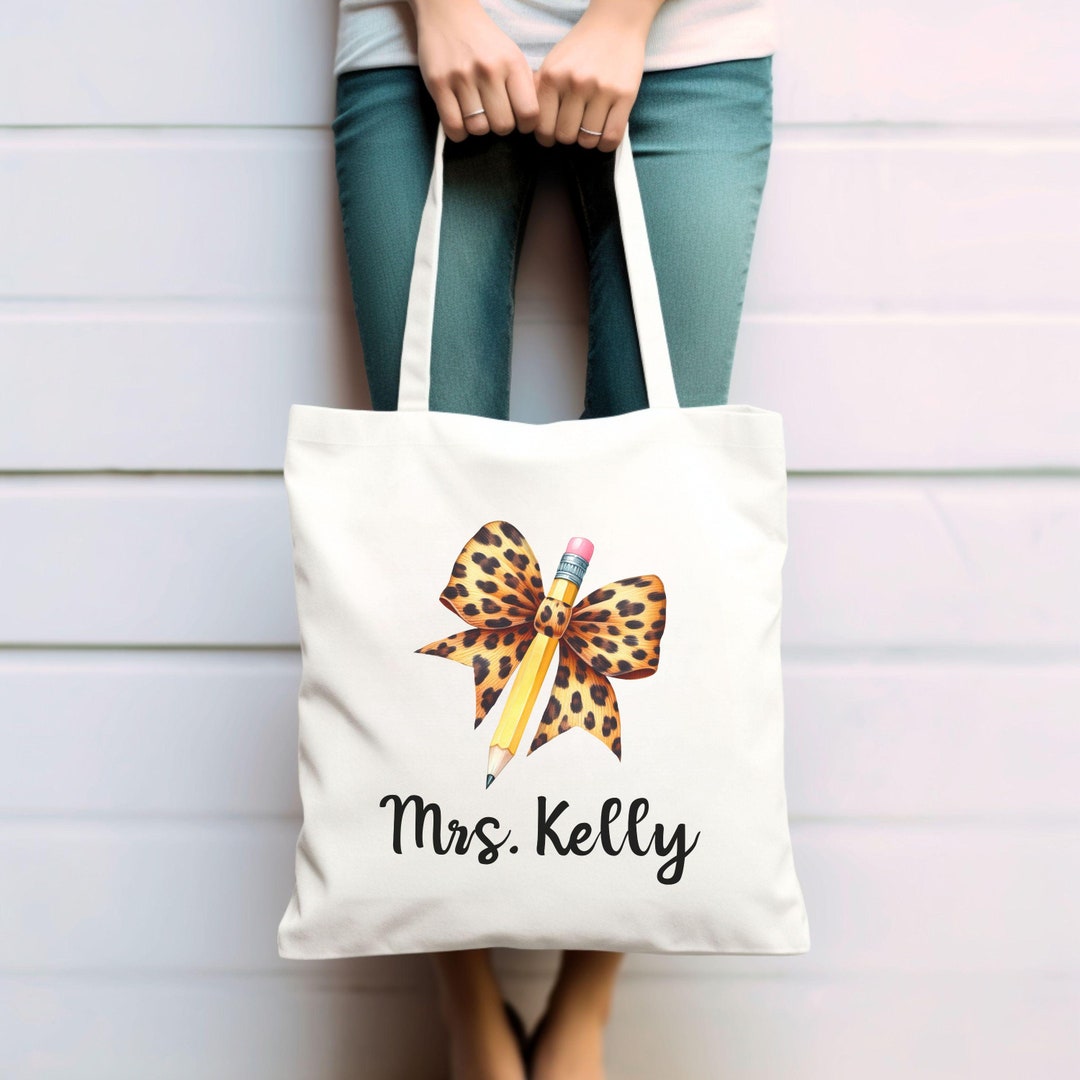 Personalized Teacher Tote Bag, Back to School Gifts, Teacher Gift, Cute ...