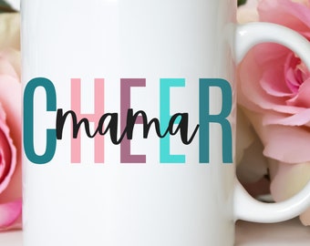 Cheer Mama Mug, Gift for Cheerleader Mom, Mother's Day Gift, Cheer Mom Mug, Present for Cheer Coach, White Ceramic Microwave Safe Coffee Mug