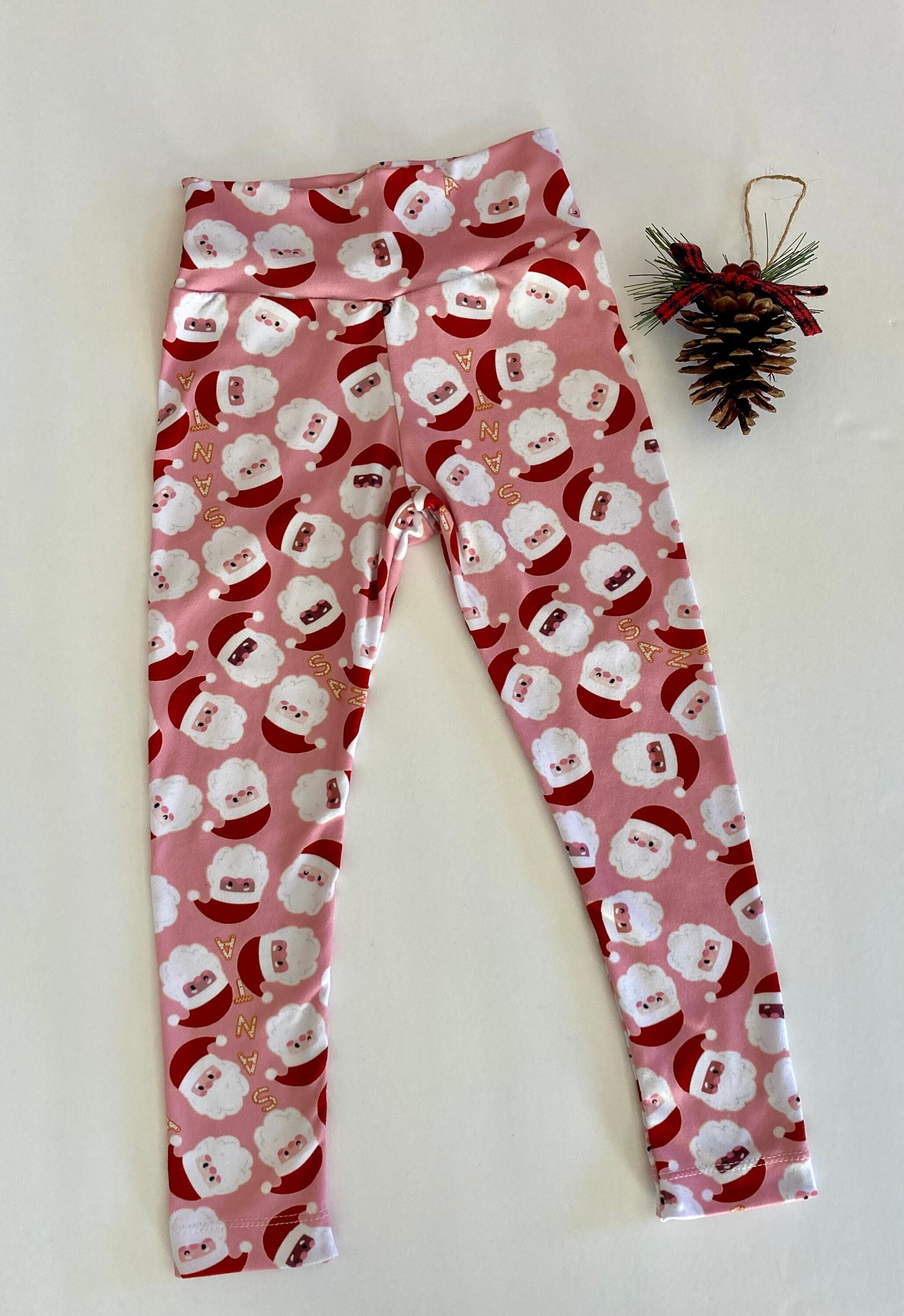 Christmas Leggings Santa Print Leggings 