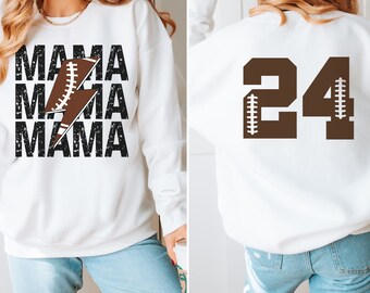 Football Mama Sweatshirt, Personalized Mom Sweatshirt, Football Sweatshirt, Game Day Shirt, Customized Gift for Mom, Sports Mom Sweatshirt