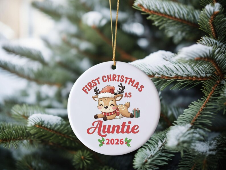 Adorno De Reno De Primera Navidad Como Abuelos, Adorno De Cerámica