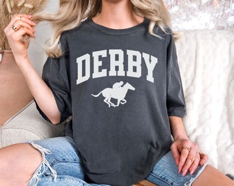 Kentucky Derby Shirt, Racehorse T-shirt for Women, Derby Horse Lover Gift, Equestrian Shirt, Derby Day Shirt, Unisex Garment-Dyed T-shirt