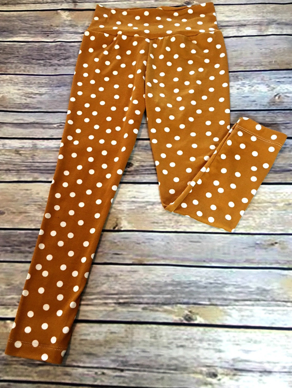 Girls Mustard Dot Leggings Girls Mustard Leggings Toddler Etsy