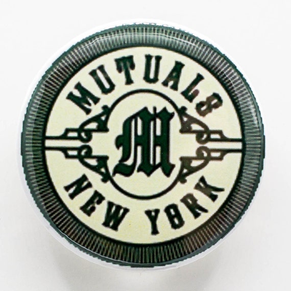 New York Mutuals Vintage Baseball Team Logo 2 1/4 Inch in New York Mutuals Vintage Baseball Team Logo 2 1/4 Inch in