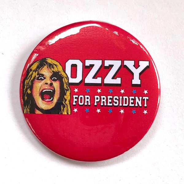 Ozzy for President round multicolor logo 2 1/4 inch button/pin