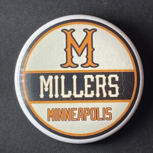 Minneapolis Millers classic baseball Minor League Logo 2 1/4 inch button/pin or magnet