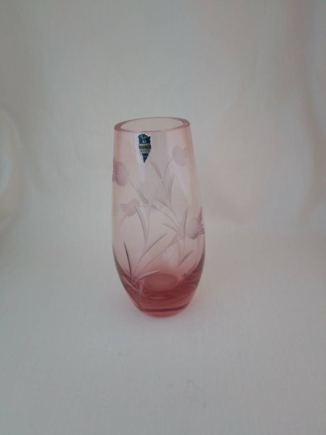 Gleneagles Crystal Cut Glass Thistle Pattern Vase Etsy