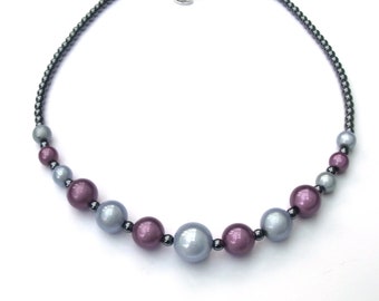 Haematite and miracle bead necklace with magnetic clasp