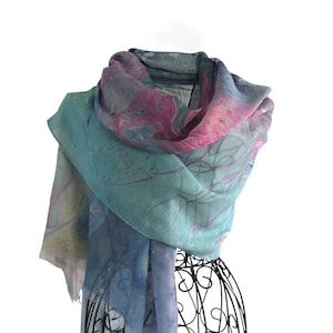 Silk Modal Scarf, Long All Season Scarf in Luxurious Fabric Blend, Fine Art Shawl and Wrap, Scarf in Gift Box