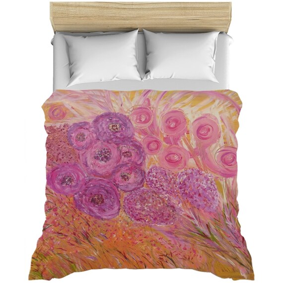 Golda Mae Duvet Coverfloral Duvet Coverpink Floral Etsy