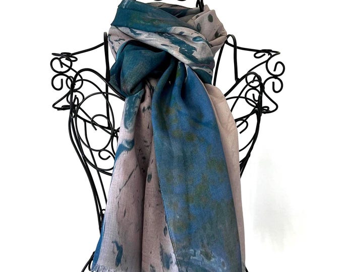 Modal Silk Multi Blue All Season Scarf in Gift Box Envelope