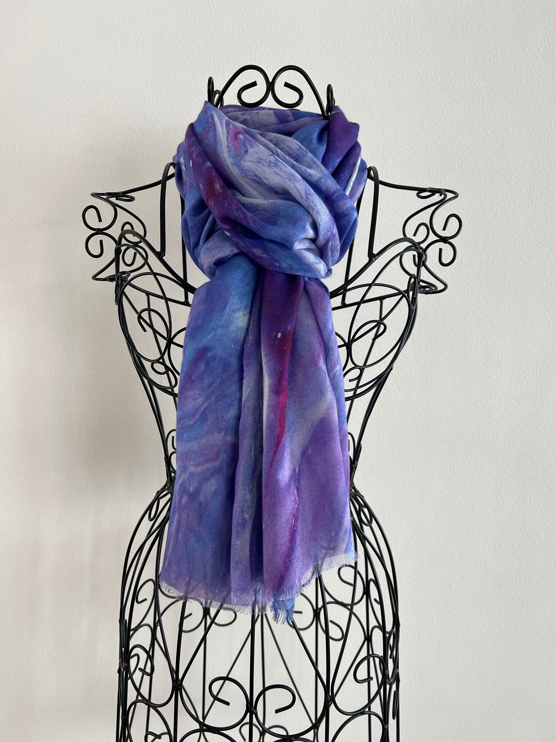 Wrapables® Solid Color 100% Silk Long Scarf, Majestic Purple