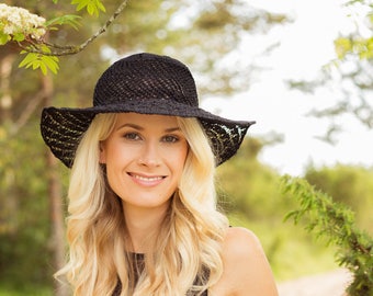 NEW // KNITTING PATTERN: Cottonwool Summer Hat / Knitted Sun Hat Pattern / Women's Black Summer Hat Pattern