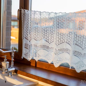 NEW // KNITTING PATTERN: White lace curtain / Knitted curtain / Lace home decor accessory / Curtain pattern / Simple lace pattern
