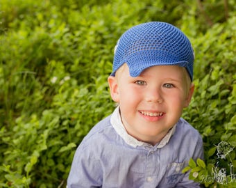 NEW // CROCHET PATTERN: Boys' Crochet Hat for sizes 42-46, 48-52 and 54 / Blue Summer Hat / Crochet Pattern Hat / Car Pattern