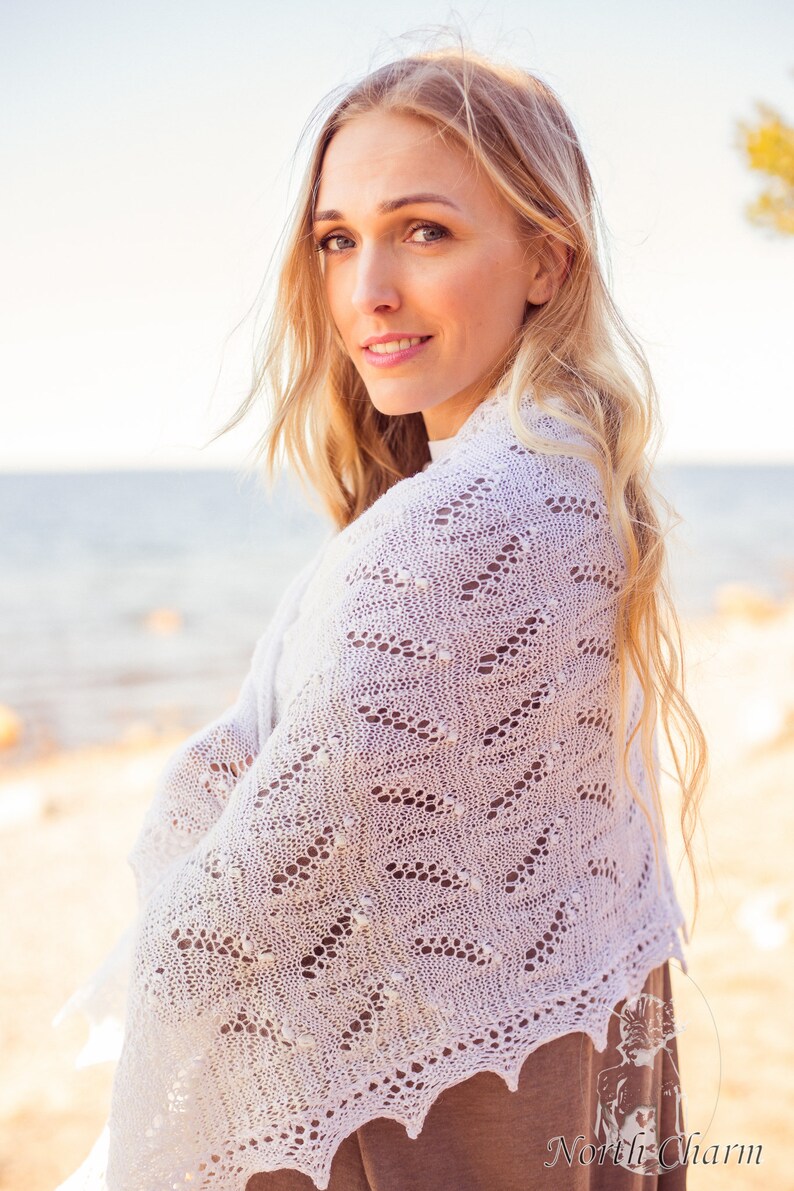 KNITTING PATTERN White Knitted Lace Shawl / Knitted Lace Etsy