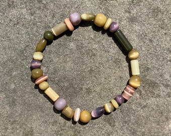 Dunes at Dusk - Bracelet en perles de verre oeil de chat marron