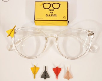 Tiny Paper Airplanes for your Glasses / Fridge Magnet (4 nos.), (Accessory, Paper Jewellery, Wearable Art, Gift, Art Decor, Paper Gadget)