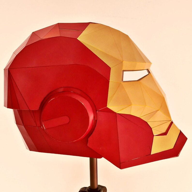 Low Poly DIY Iron Man Helmet Paper Model Cosplay, Create Your Own 3D