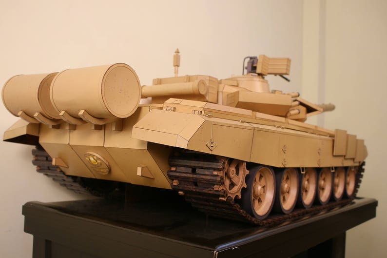 Low Poly DIY T90 Tank Paper Model Create Your Own 3D image 4