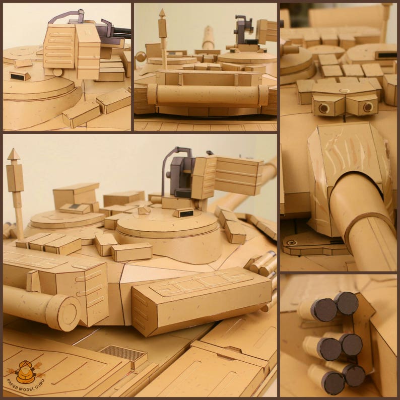 Low Poly DIY T90 Tank Paper Model Create Your Own 3D image 5